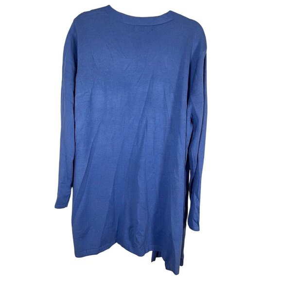 Romans Rhinestone Cardigan 22 Blue Knit Resort Boho Western Old Money Classic - Picture 5 of 8